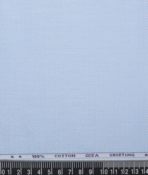 J.Hampstead  Pure Cotton Structured Shirting Fabric (Sky Blue)