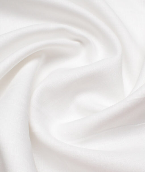 J.Hampstead 60 LEA European Linen Solids Shirting Fabric (White)