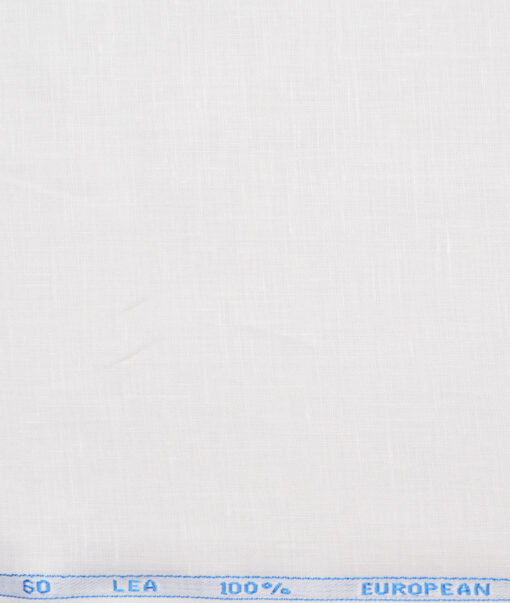 J.Hampstead 60 LEA European Linen Solids Shirting Fabric (White)