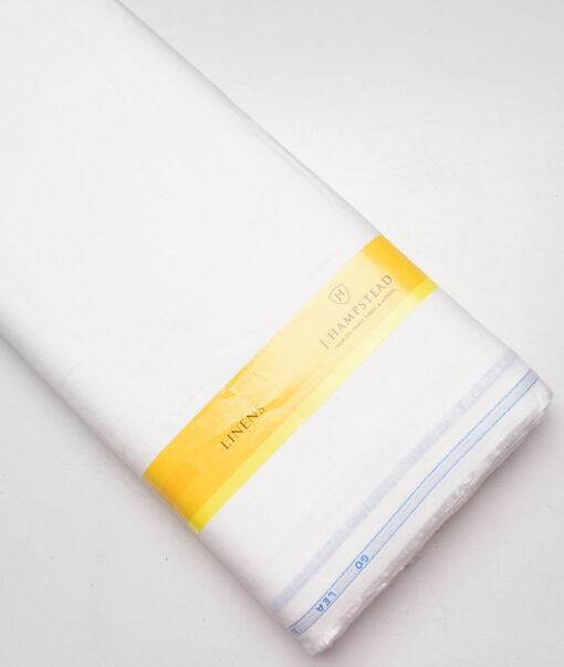 J.Hampstead 60 LEA European Linen Solids Shirting Fabric (White)
