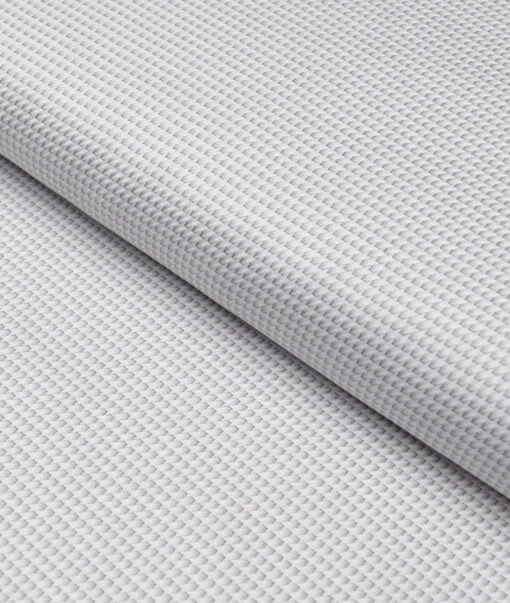Monza  Giza Cotton Structured Shirting Fabric (White & Grey)