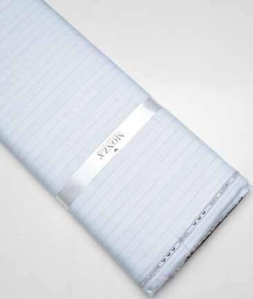 Monza  Luxury Cotton Striped Shirting Fabric (Sky Blue)