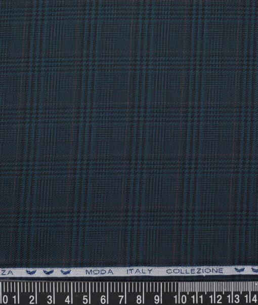 Monza  Luxury Cotton Checks Shirting Fabric (Deep Sea Green)