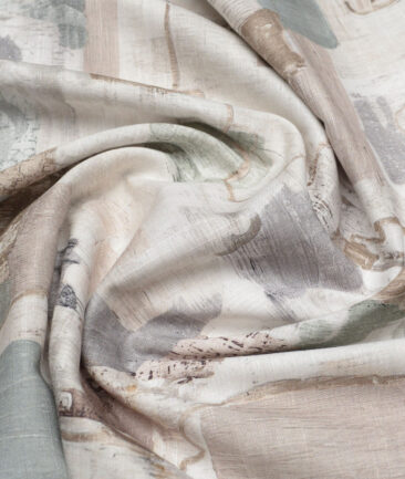 Monza  Premium Cotton Printed Shirting Fabric (Cream)