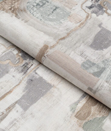 Monza  Premium Cotton Printed Shirting Fabric (Cream)