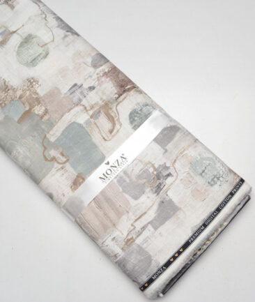 Monza  Premium Cotton Printed Shirting Fabric (Cream)