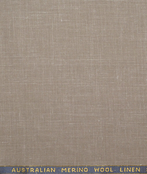 Vercelli Italy Super 140's Self Design 80% Merino Wool Suiting Fabric (Brown)