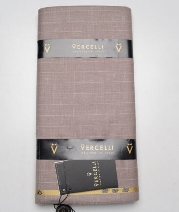 Vercelli Italy Super 140's Striped 80% Merino Wool Suiting Fabric (Mushroom Brown)
