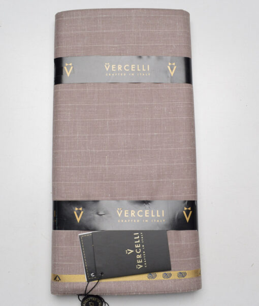 Vercelli Italy Super 140's Striped 80% Merino Wool Suiting Fabric (Mushroom Brown)