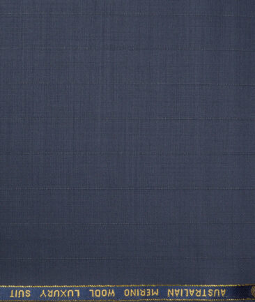 Vercelli Italy Super 130's Striped 70% Merino Wool Suiting Fabric (River Bed Blue)
