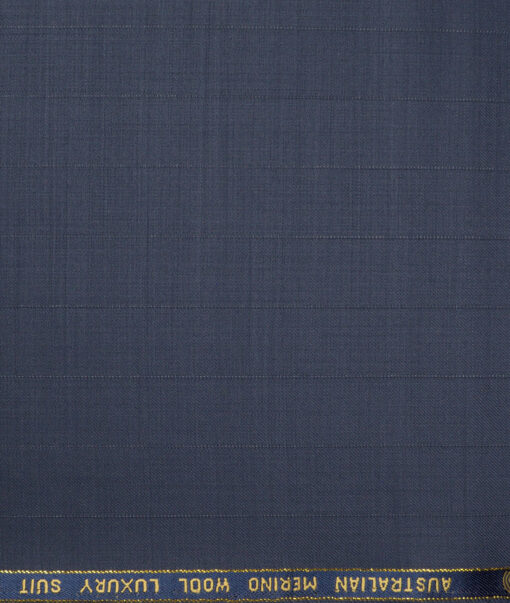 Vercelli Italy Super 130's Striped 70% Merino Wool Suiting Fabric (River Bed Blue)