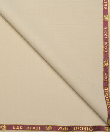 Vercelli Italy Super 120's Solids 50% Merino Wool Suiting Fabric (Beige)
