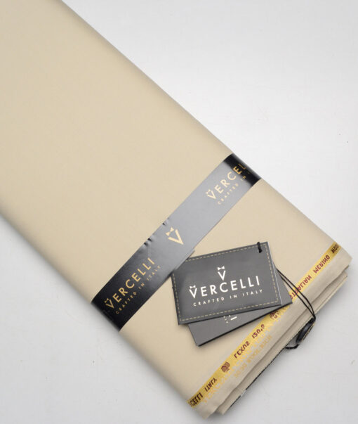 Vercelli Italy Super 120's Solids 50% Merino Wool Suiting Fabric (Beige)