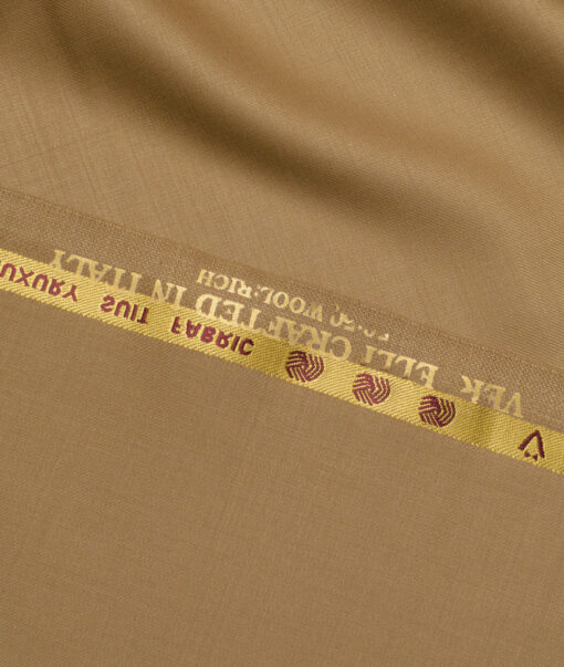 Vercelli Italy Super 120's Solids 50% Merino Wool Suiting Fabric (Camel Brown)