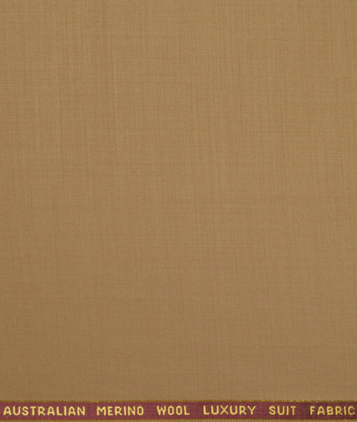 Vercelli Italy Super 120's Solids 50% Merino Wool Suiting Fabric (Camel Brown)