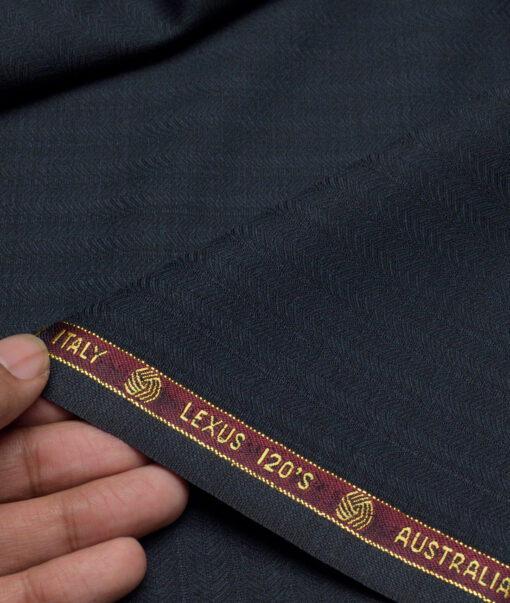 Vercelli Italy Super 120's Striped 50% Merino Wool Suiting Fabric (Dark Sea Green)