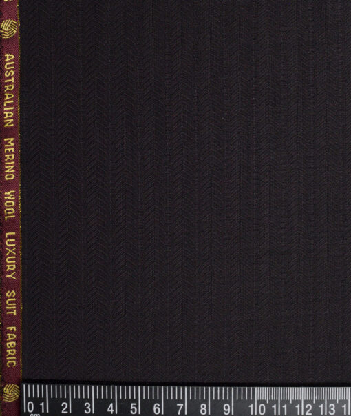 Vercelli Italy Super 120's Striped 50% Merino Wool Suiting Fabric (Dark Wine)