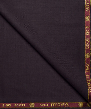 Vercelli Italy Super 120's Solids 50% Merino Wool Suiting Fabric (Dark Wine)