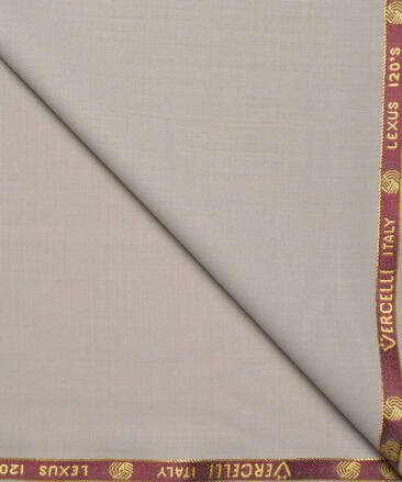 Vercelli Italy Super 120's Solids 50% Merino Wool Suiting Fabric (Greyish Beige)