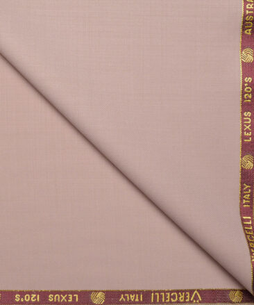 Vercelli Italy Super 120's Solids 50% Merino Wool Suiting Fabric (Oriental Pink)