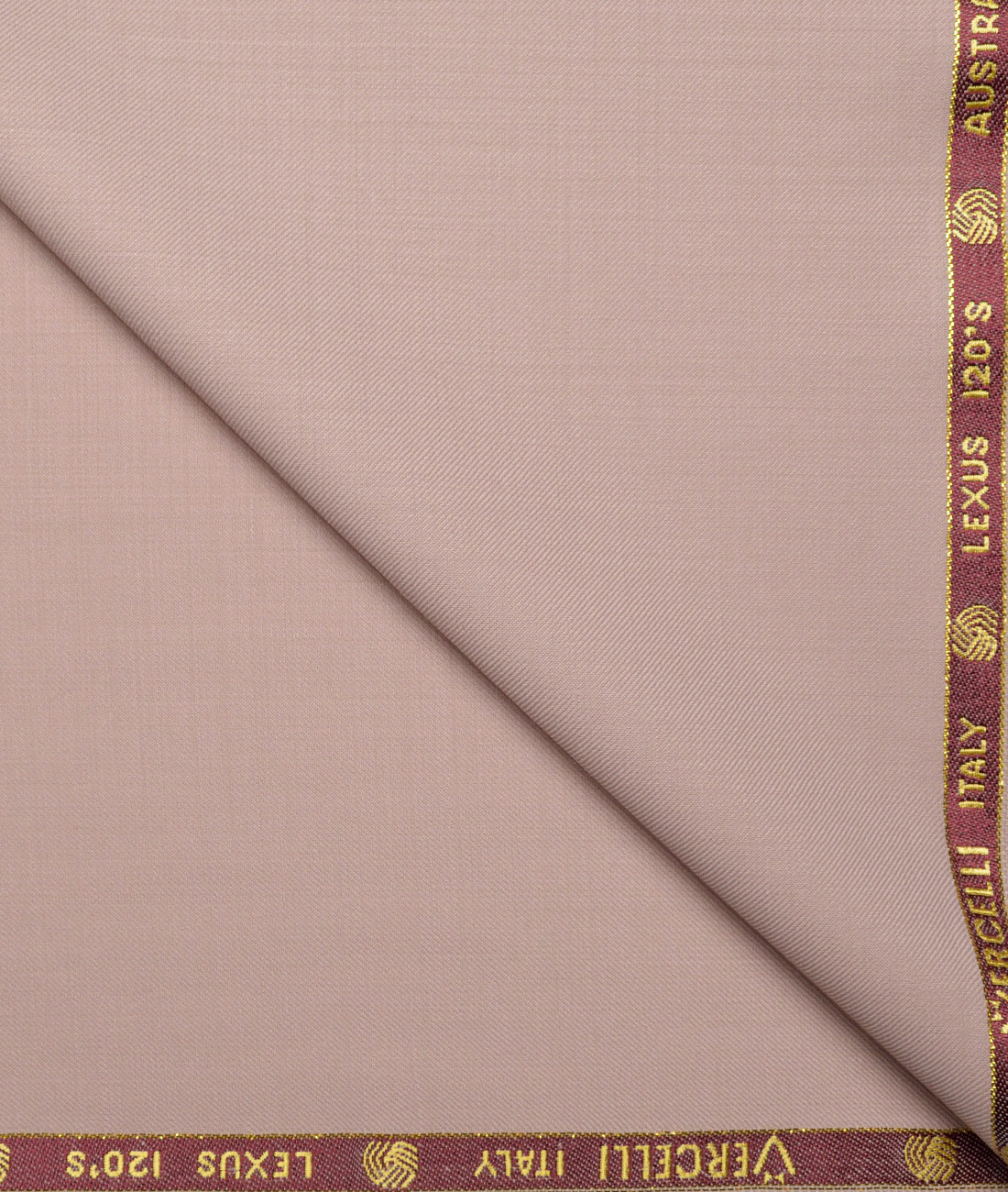 Vercelli Italy Super 120's Solids 50% Merino Wool Suiting Fabric (Oriental Pink) Vercelli Italy Super 120's Solids 50% Merino Wool Suiting Fabric (Oriental Pink)