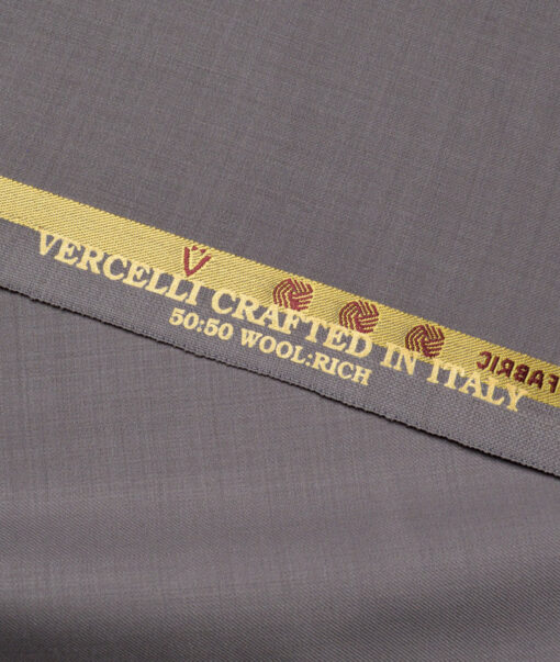Vercelli Italy Super 120's Solids 50% Merino Wool Suiting Fabric (Warm Purplish Grey)