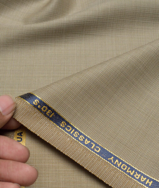 Vercelli Italy Super 130's Structured 70% Merino Wool Suiting Fabric (Light Brown)