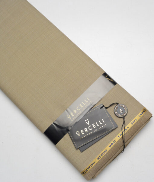 Vercelli Italy Super 130's Structured 70% Merino Wool Suiting Fabric (Light Brown)