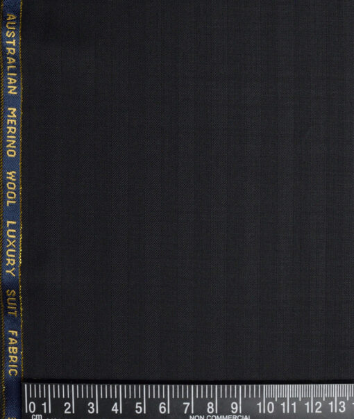 Vercelli Italy Super 130's Striped 70% Merino Wool Suiting Fabric (Black)