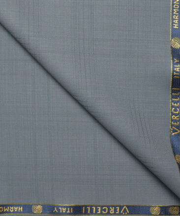 Vercelli Italy Super 130's Checks 70% Merino Wool Suiting Fabric (Regent Grey)