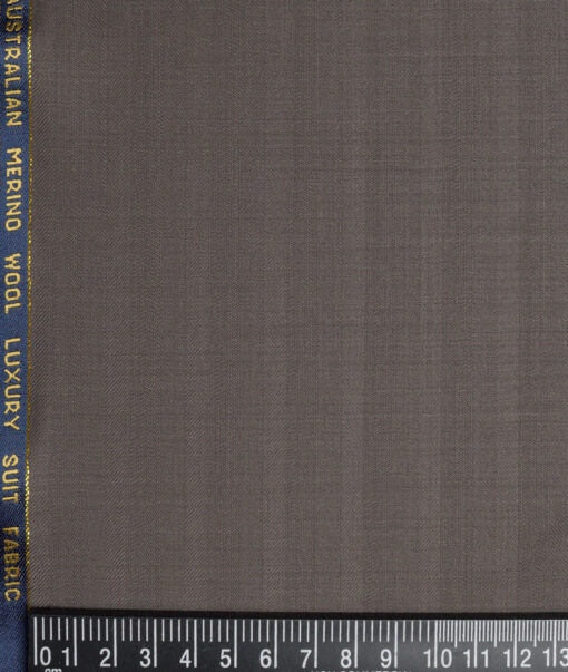 Vercelli Italy Super 130's Striped 70% Merino Wool Suiting Fabric (Soyabean Brown)
