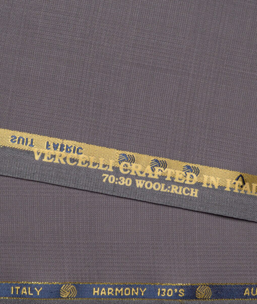 Vercelli Italy Super 130's Checks 70% Merino Wool Suiting Fabric (Venus Purple)