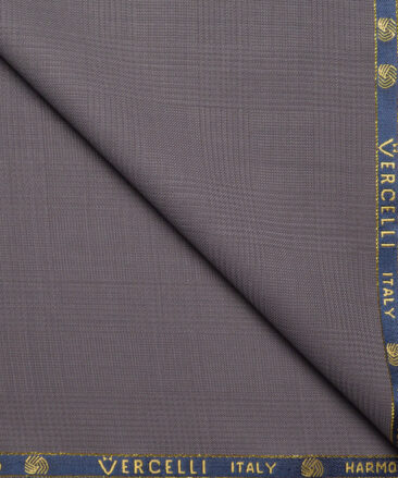 Vercelli Italy Super 130's Checks 70% Merino Wool Suiting Fabric (Venus Purple)