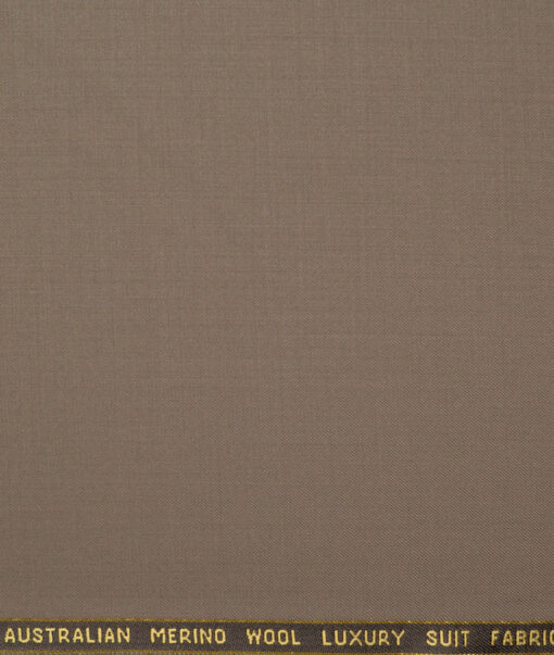 Vercelli Italy Super 160's Solids 50% Merino Wool Suiting Fabric (Mouse Brown)