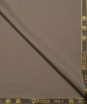 Vercelli Italy Super 160's Solids 50% Merino Wool Suiting Fabric (Mouse Brown)