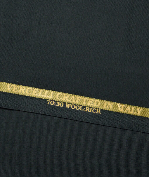 Vercelli Italy Super 150's Solids 70% Merino Wool Suiting Fabric (Dark Sea Green)