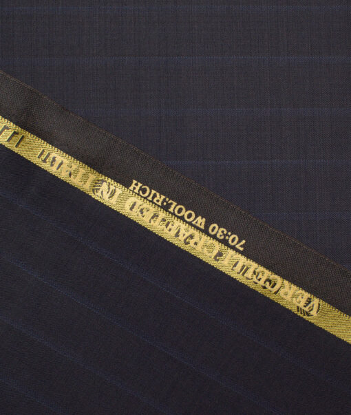 Vercelli Italy Super 150's Striped 70% Merino Wool Suiting Fabric (Brownish Black)