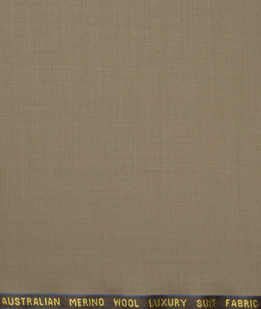 Vercelli Italy Super 150's Solids 70% Merino Wool Suiting Fabric (Khakhi Brown)