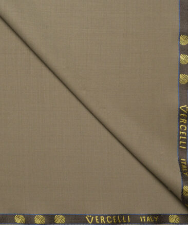 Vercelli Italy Super 150's Solids 70% Merino Wool Suiting Fabric (Khakhi Brown)