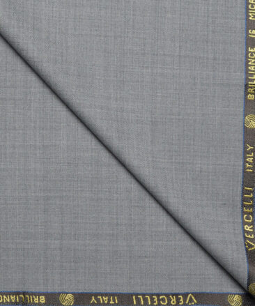 Vercelli Italy Super 150's Self Design 70% Merino Wool Suiting Fabric (Light Worsted Grey)