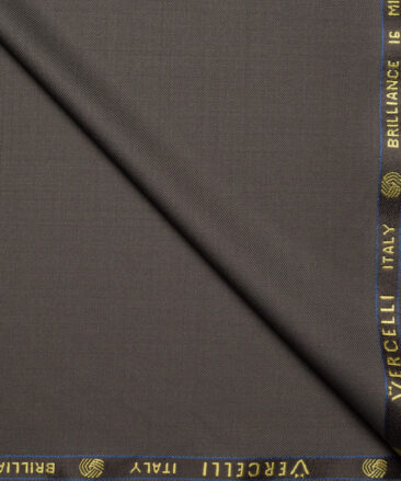 Vercelli Italy Super 150's Solids 70% Merino Wool Suiting Fabric (Medium Brown)