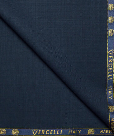 Vercelli Italy Super 130's Self Design 70% Merino Wool Suiting Fabric (Deep Ocean Blue)