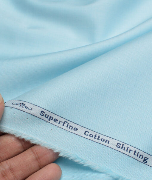Tresca by Arvind  Superfine Cotton Structured Shirting Fabric (Arctic Blue) - Image 3