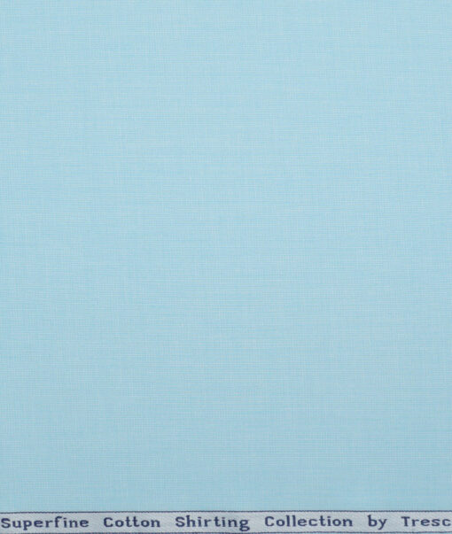 Tresca by Arvind  Superfine Cotton Structured Shirting Fabric (Arctic Blue) - Image 4