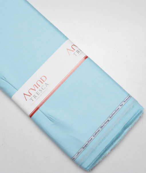Tresca by Arvind  Superfine Cotton Structured Shirting Fabric (Arctic Blue) - Image 6