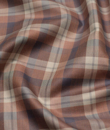 Tresca by Arvind  Superfine Cotton Checks Shirting Fabric (Beige) - Image 2