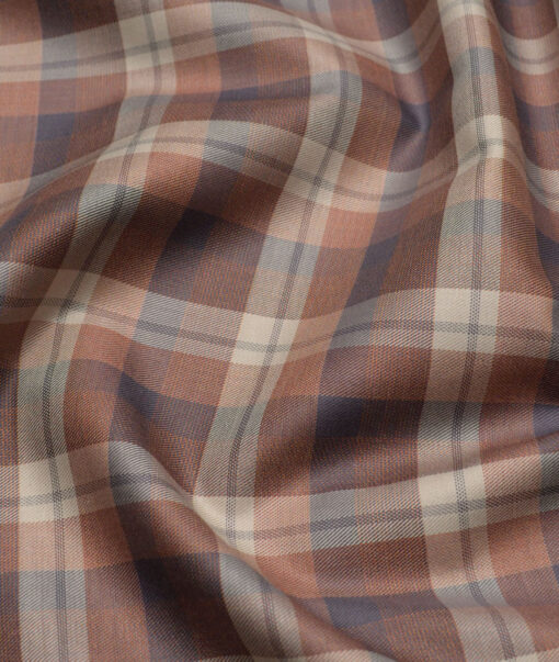 Tresca by Arvind  Superfine Cotton Checks Shirting Fabric (Beige) - Image 2
