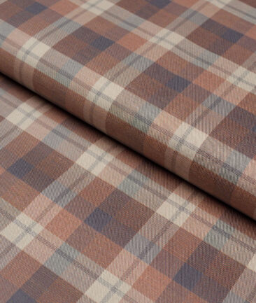Tresca by Arvind  Superfine Cotton Checks Shirting Fabric (Beige) - Image 5