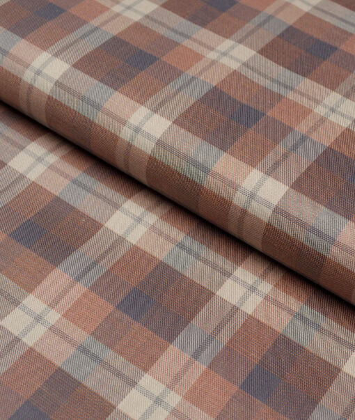 Tresca by Arvind  Superfine Cotton Checks Shirting Fabric (Beige) - Image 5