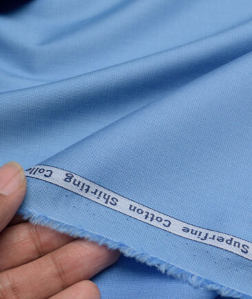 Tresca by Arvind  Superfine Cotton Structured Shirting Fabric (Denim Blue) - Image 3